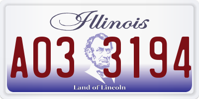 IL license plate A033194