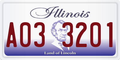 IL license plate A033201