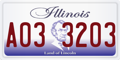 IL license plate A033203