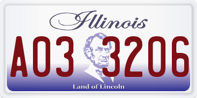 IL license plate A033206