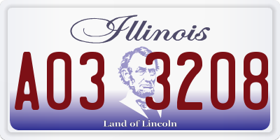 IL license plate A033208