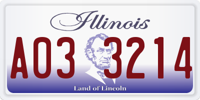 IL license plate A033214