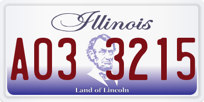 IL license plate A033215