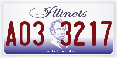 IL license plate A033217