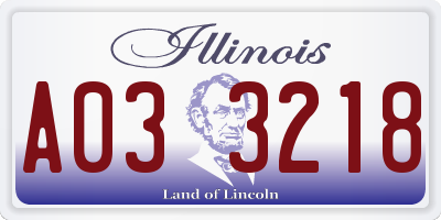 IL license plate A033218