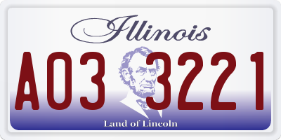 IL license plate A033221