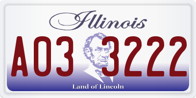 IL license plate A033222