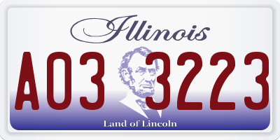 IL license plate A033223
