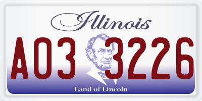 IL license plate A033226