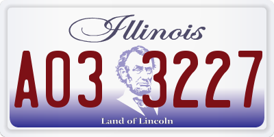 IL license plate A033227