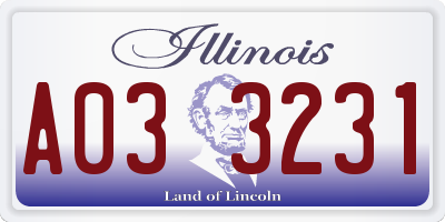 IL license plate A033231