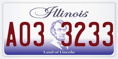 IL license plate A033233
