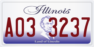 IL license plate A033237
