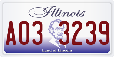 IL license plate A033239