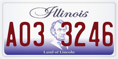 IL license plate A033246