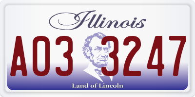 IL license plate A033247