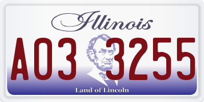 IL license plate A033255