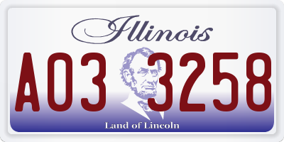 IL license plate A033258
