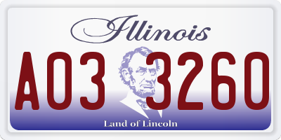 IL license plate A033260