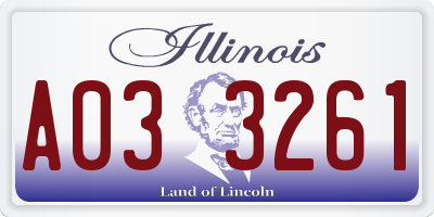 IL license plate A033261