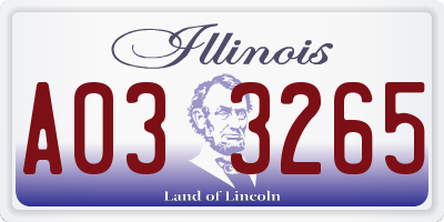 IL license plate A033265
