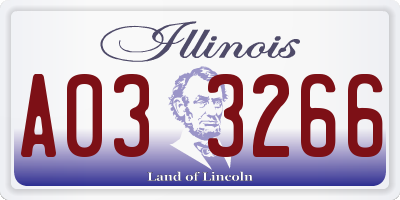 IL license plate A033266
