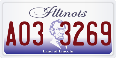 IL license plate A033269