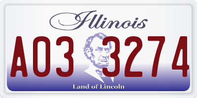 IL license plate A033274