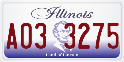 IL license plate A033275