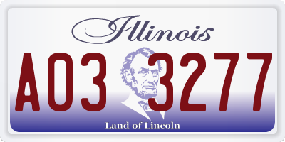 IL license plate A033277