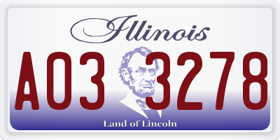 IL license plate A033278