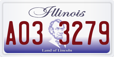 IL license plate A033279