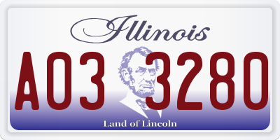 IL license plate A033280