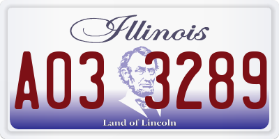 IL license plate A033289