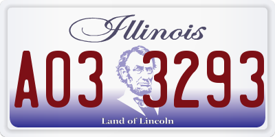 IL license plate A033293