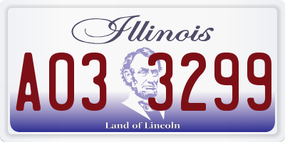 IL license plate A033299