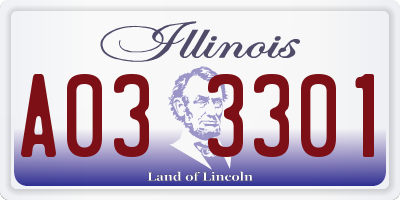 IL license plate A033301