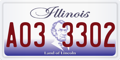 IL license plate A033302