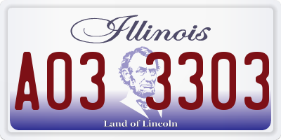 IL license plate A033303