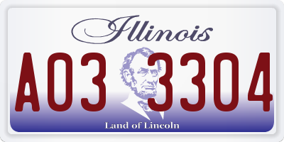 IL license plate A033304