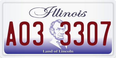 IL license plate A033307