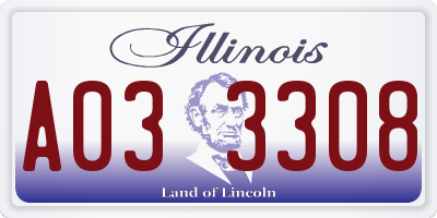 IL license plate A033308