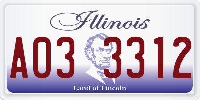 IL license plate A033312
