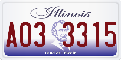 IL license plate A033315