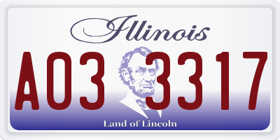 IL license plate A033317