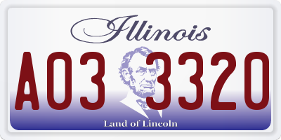 IL license plate A033320