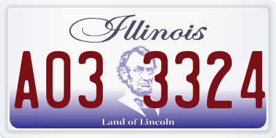 IL license plate A033324