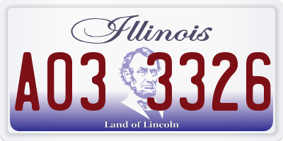 IL license plate A033326