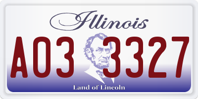 IL license plate A033327