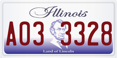 IL license plate A033328